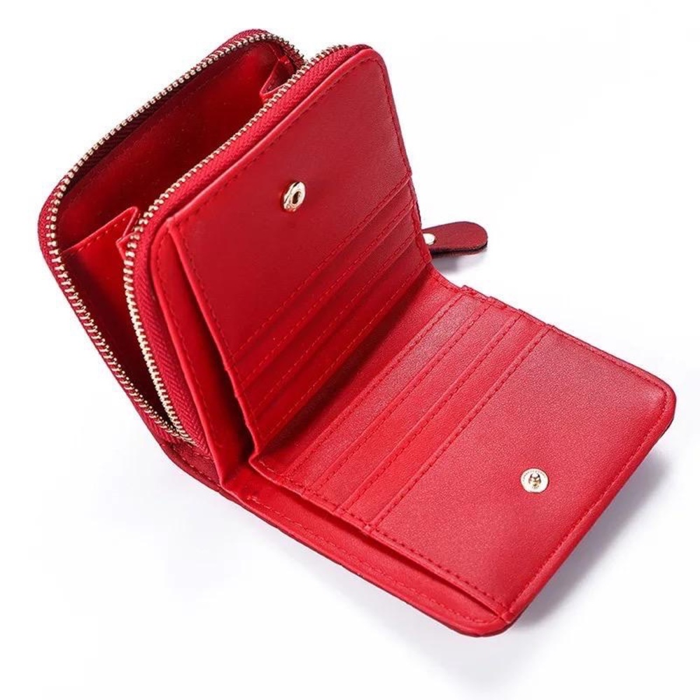 Wallet pequeño con cremallera para mujer, billetera pequeña